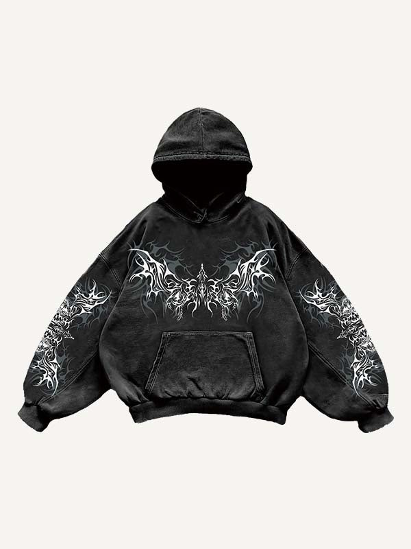 Graphic Print Slant Pockets Hoodie