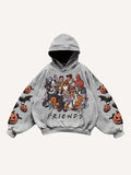Halloween Horror Print Slant Pockets Hoodie