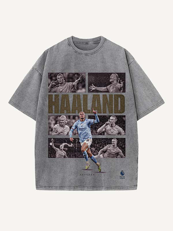 Camiseta con cuello redondo y estampado de Erling Haaland 