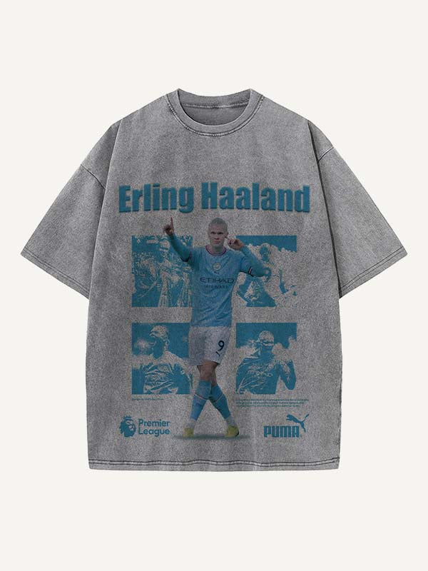 Camiseta con cuello redondo y estampado de Erling Haaland 