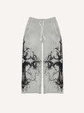 Cross&Graphic Print Elastic Waist Pants