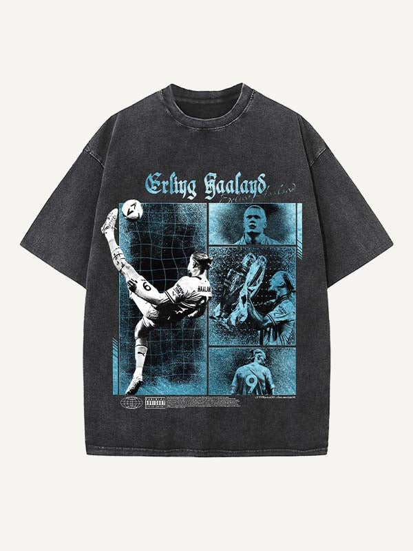 Camiseta con cuello redondo y estampado de Erling Haaland 