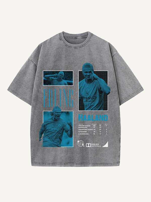 Camiseta con cuello redondo y estampado de Erling Haaland