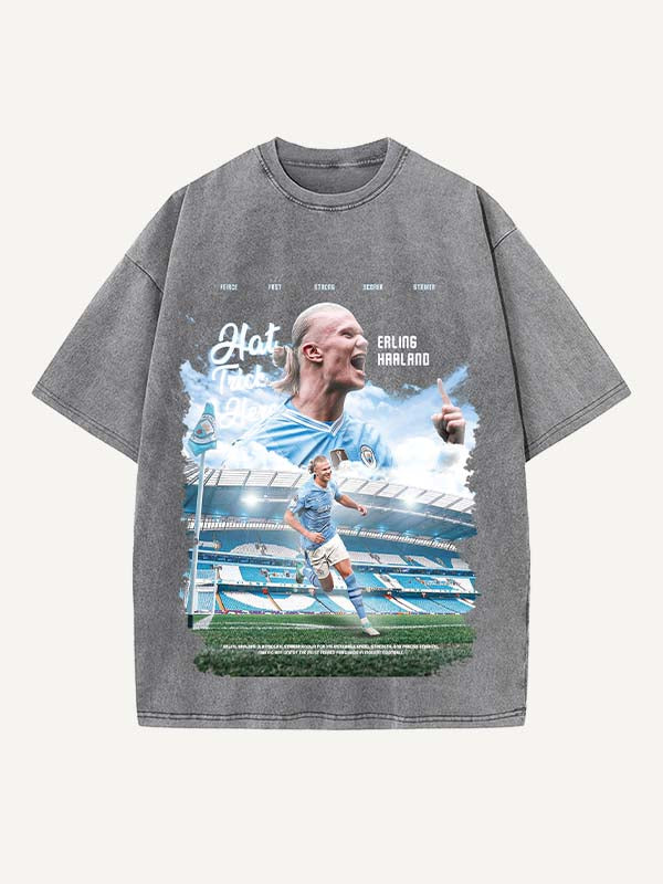 Camiseta con cuello redondo y estampado de Erling Haaland