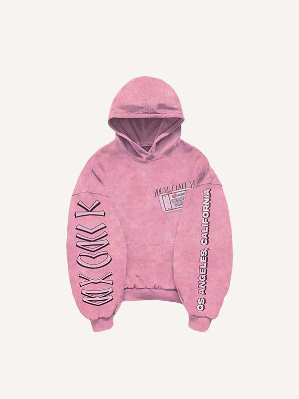 Heartbroken&Letter Graphic Print Slant Pockets Hoodie