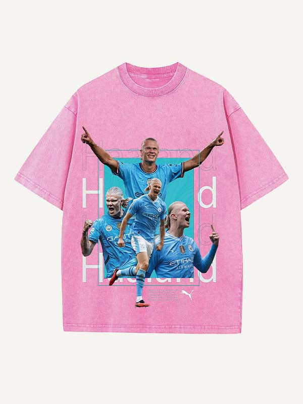 Camiseta con cuello redondo y estampado de Erling Haaland