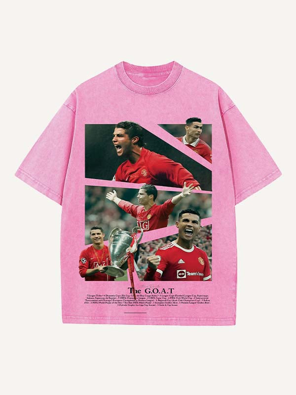 Camiseta de cuello redondo con estampado de Cristiano Ronaldo 