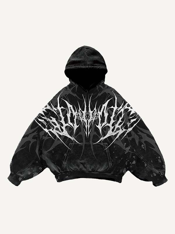 Graphic Print Slant Pockets Hoodie