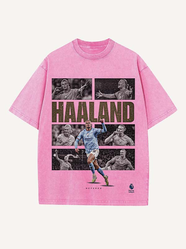 Camiseta con cuello redondo y estampado de Erling Haaland 