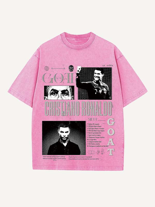 Camiseta de cuello redondo con estampado de Cristiano Ronaldo 