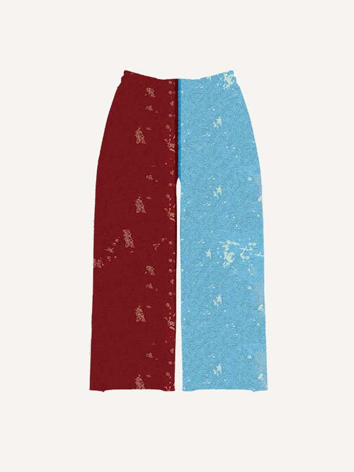 Pantalones con cintura elástica y estampado de ángel, diablo, gráficos y letras en bloques de color 