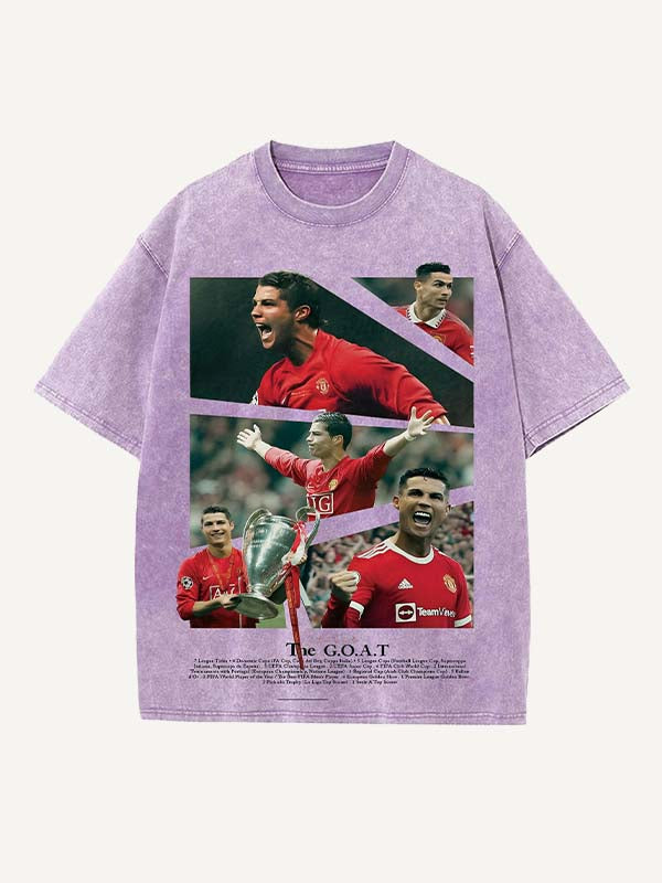 Camiseta de cuello redondo con estampado de Cristiano Ronaldo 