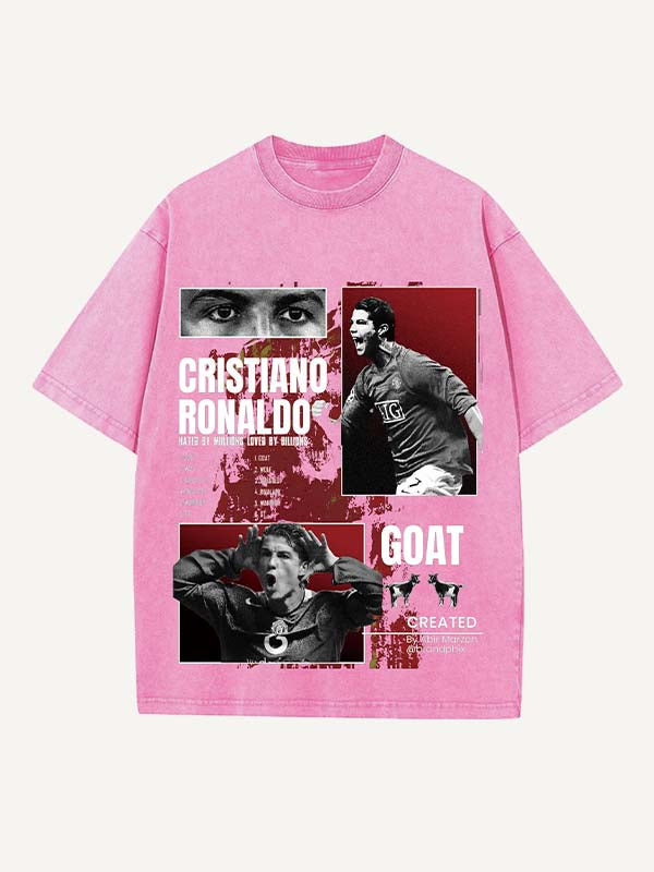 Camiseta de cuello redondo con estampado de Cristiano Ronaldo