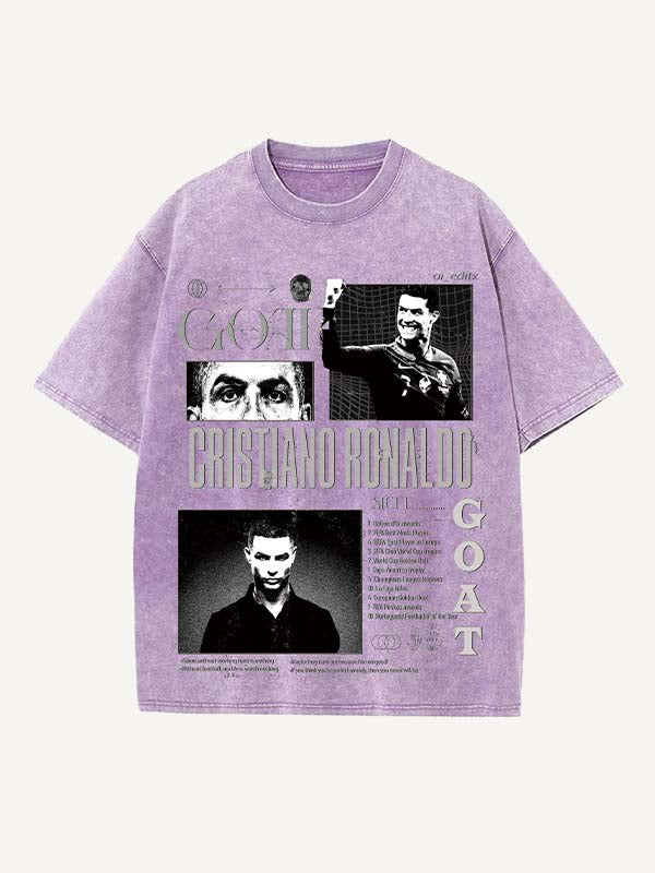 Camiseta de cuello redondo con estampado de Cristiano Ronaldo 