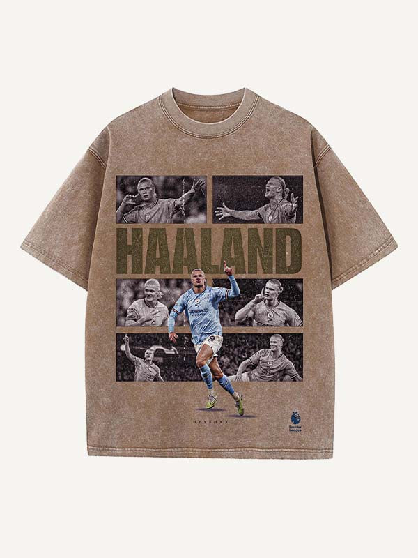 Camiseta con cuello redondo y estampado de Erling Haaland 