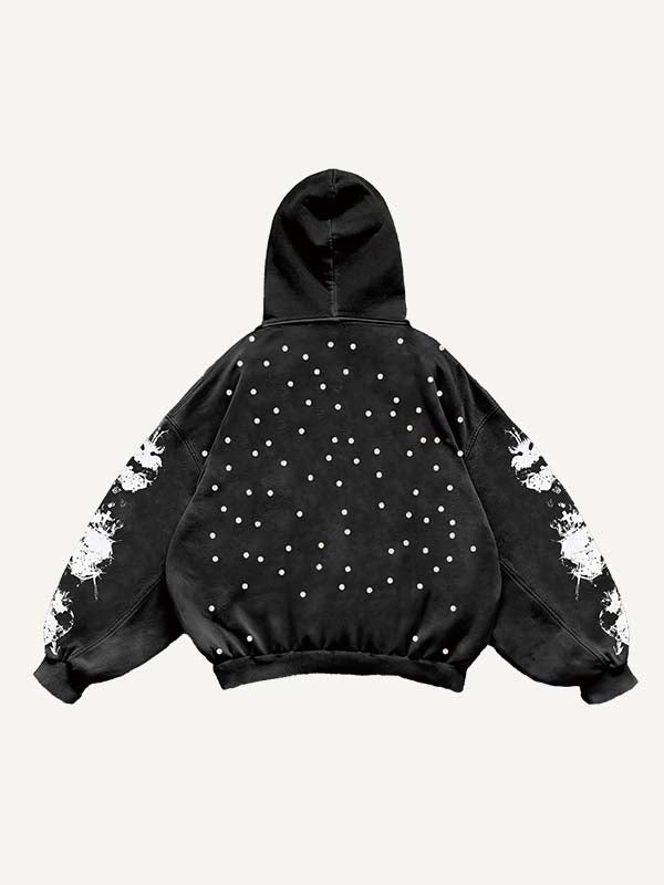 Jesus&Letter&Cross Print Slant Pockets Hoodie