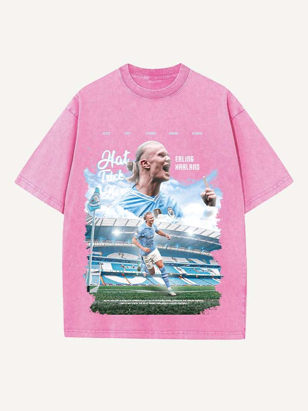 Camiseta con cuello redondo y estampado de Erling Haaland