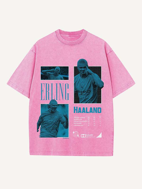 Camiseta con cuello redondo y estampado de Erling Haaland