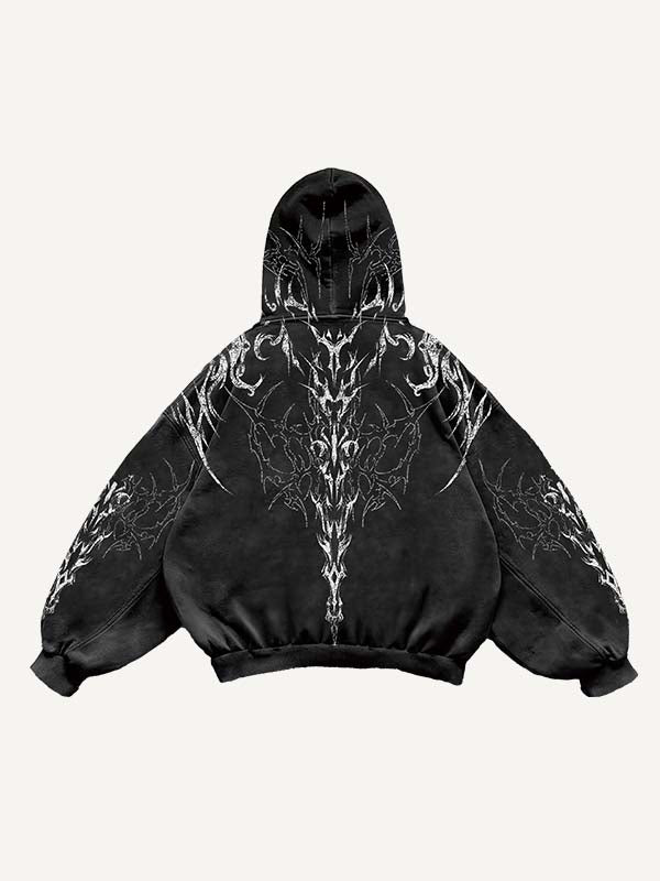 Sudadera con capucha y bolsillos inclinados con estampado gráfico 