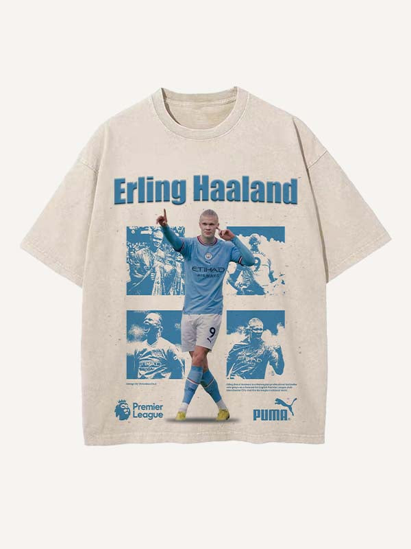 Camiseta con cuello redondo y estampado de Erling Haaland 
