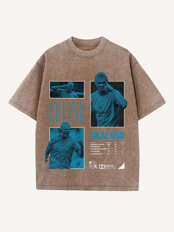 Camiseta con cuello redondo y estampado de Erling Haaland