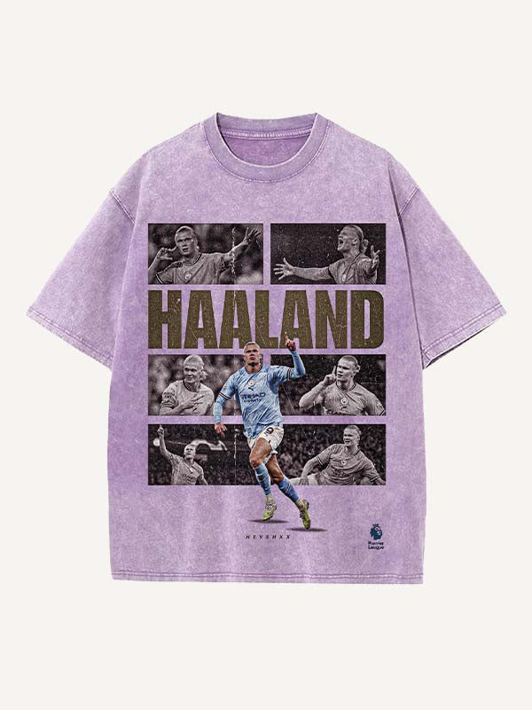 Camiseta con cuello redondo y estampado de Erling Haaland 