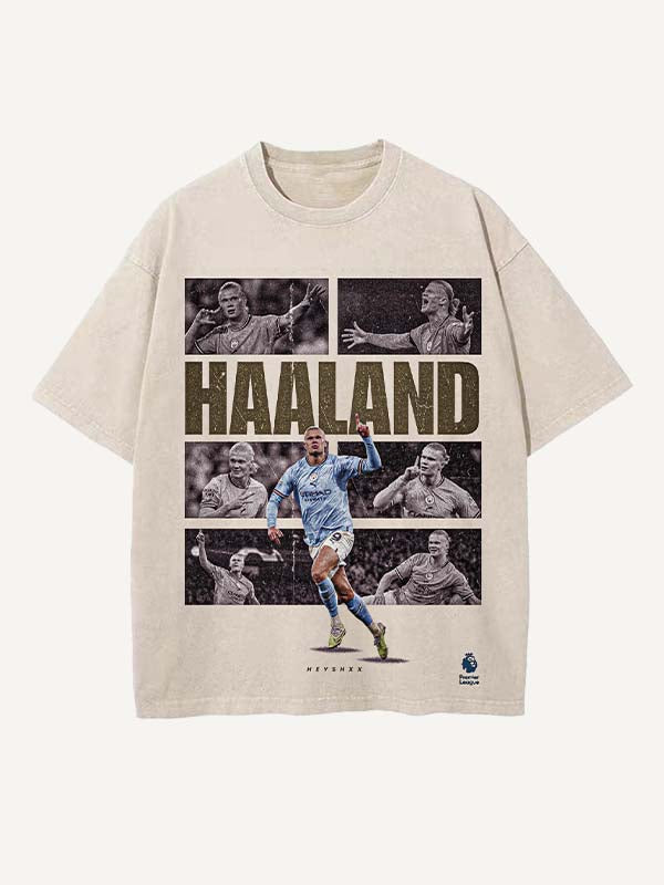 Camiseta con cuello redondo y estampado de Erling Haaland 