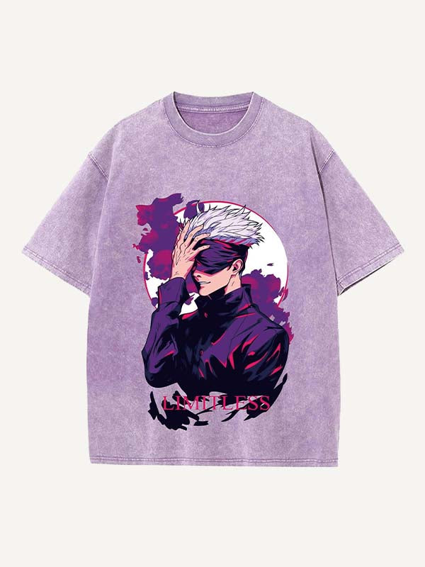 Camiseta de cuello redondo con estampado desgastado, gráfico y letras 