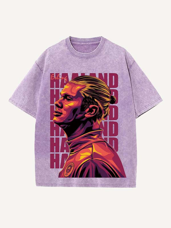 Camiseta con cuello redondo y estampado de Erling Haaland