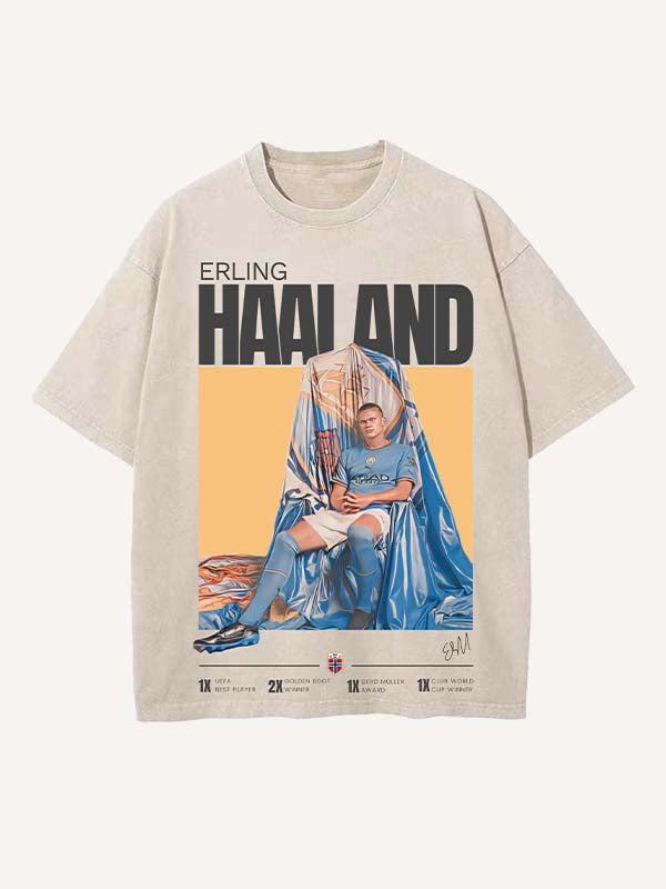 Camiseta con cuello redondo y estampado de Erling Haaland
