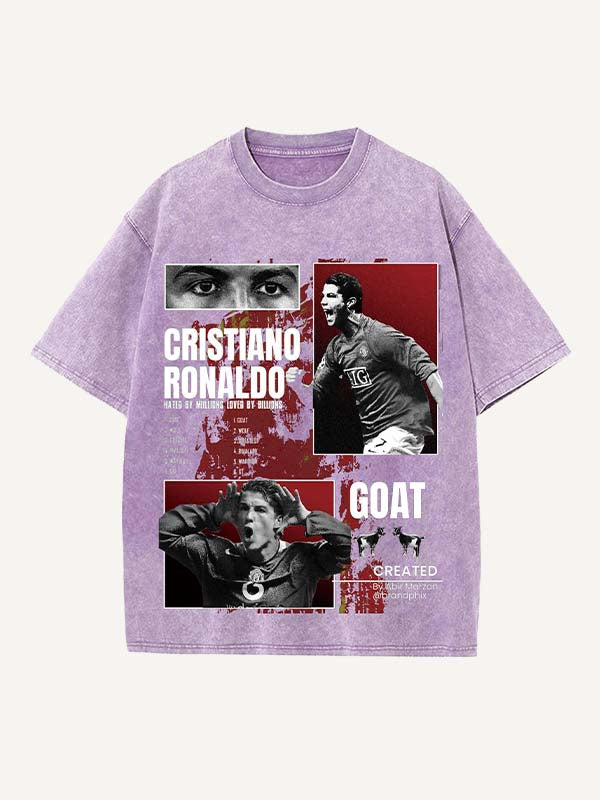 Camiseta de cuello redondo con estampado de Cristiano Ronaldo