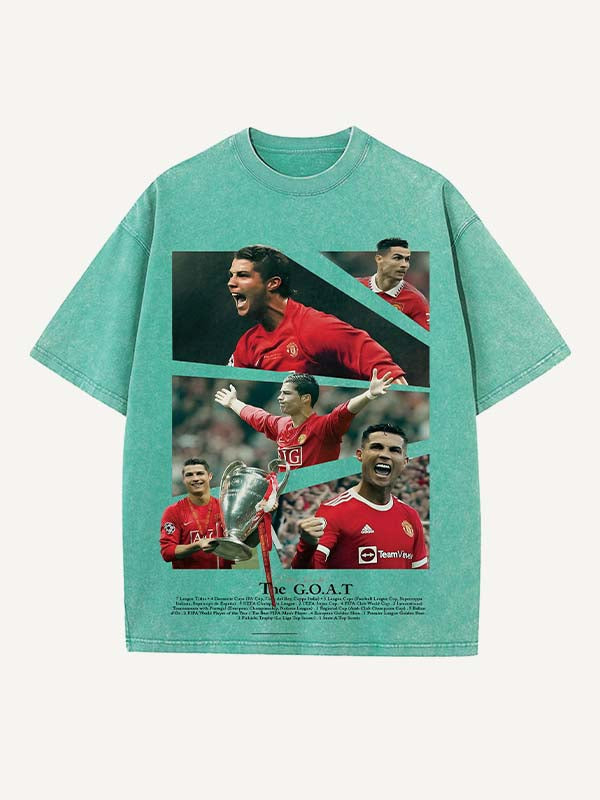 Camiseta de cuello redondo con estampado de Cristiano Ronaldo 