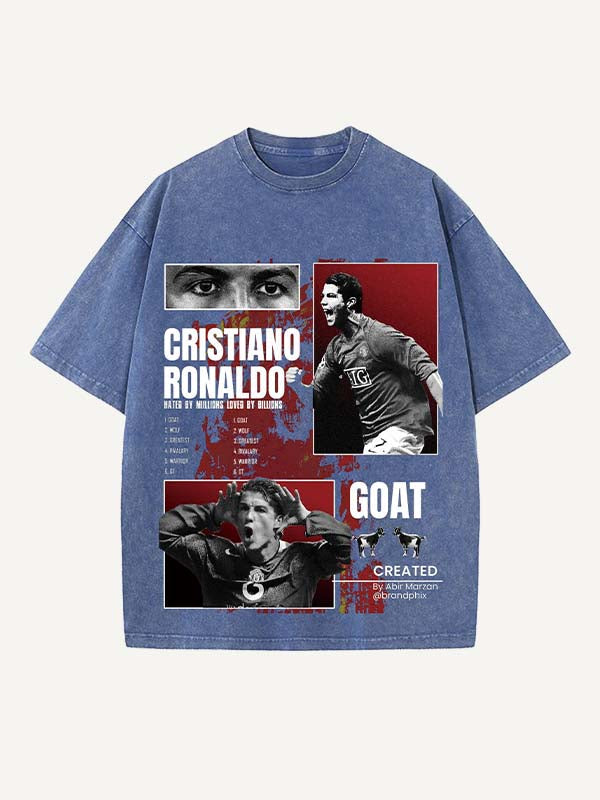 Camiseta de cuello redondo con estampado de Cristiano Ronaldo