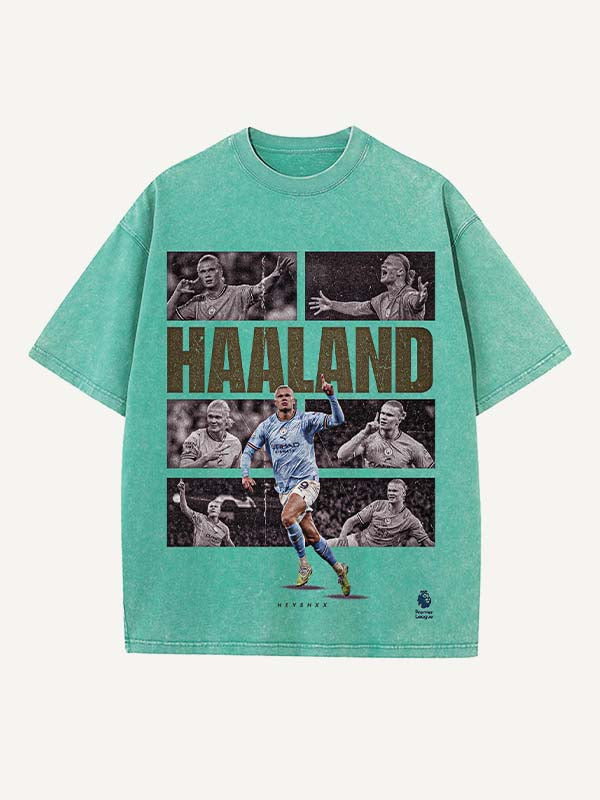 Camiseta con cuello redondo y estampado de Erling Haaland 