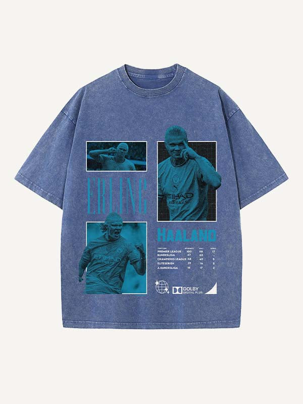 Camiseta con cuello redondo y estampado de Erling Haaland