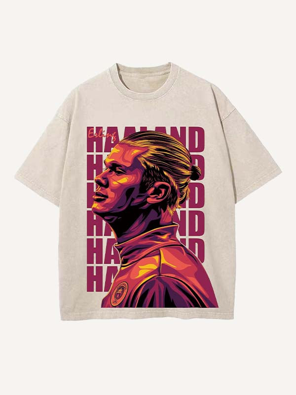 Camiseta con cuello redondo y estampado de Erling Haaland