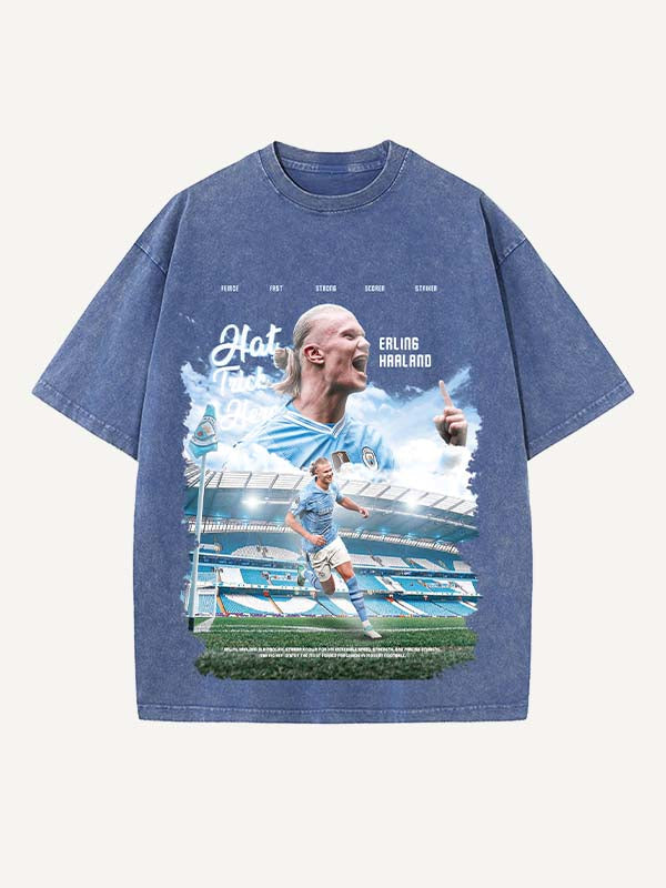 Camiseta con cuello redondo y estampado de Erling Haaland