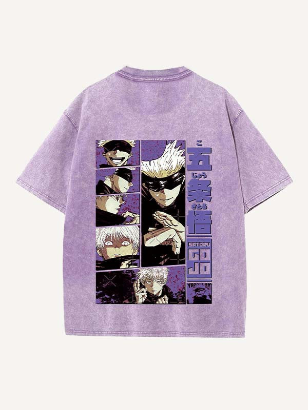 Camiseta de cuello redondo con estampado desgastado, gráfico y letras 