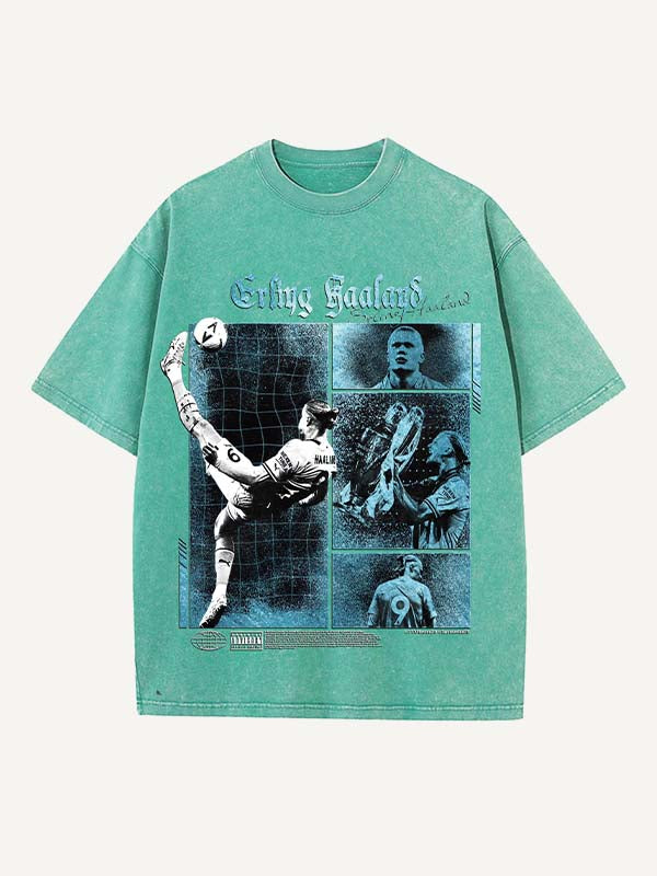 Camiseta con cuello redondo y estampado de Erling Haaland 