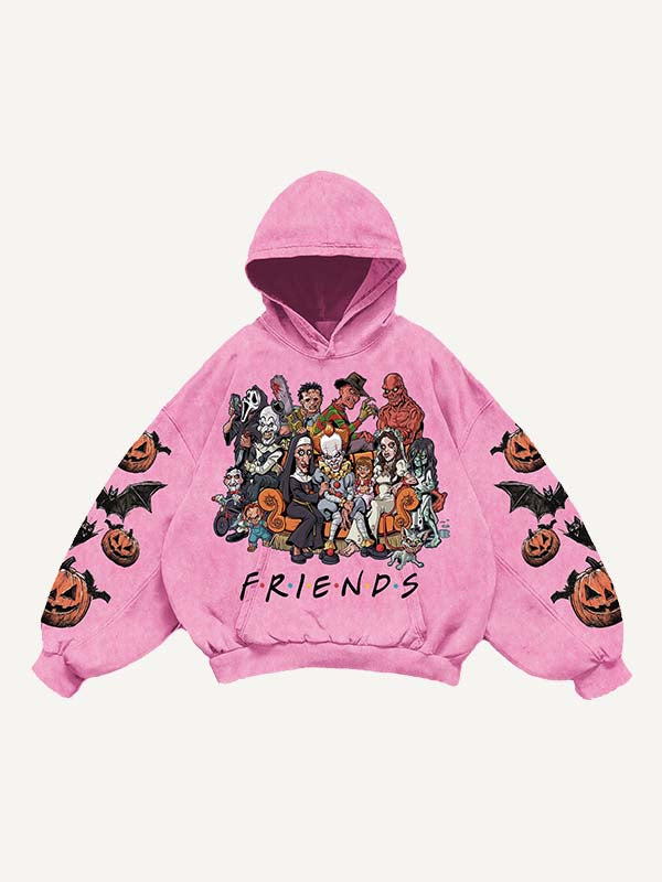 Halloween Horror Print Slant Pockets Hoodie