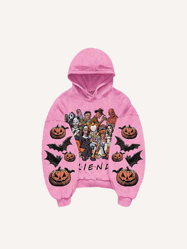 Halloween Horror Print Slant Pockets Hoodie