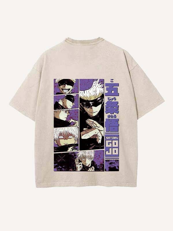 Camiseta de cuello redondo con estampado desgastado, gráfico y letras 