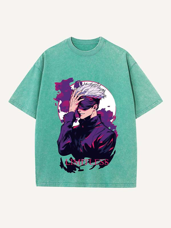 Camiseta de cuello redondo con estampado desgastado, gráfico y letras 