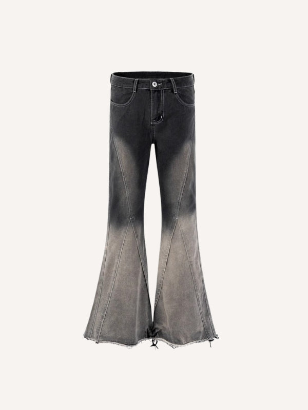 Colorblock Gradient Flared Jeans