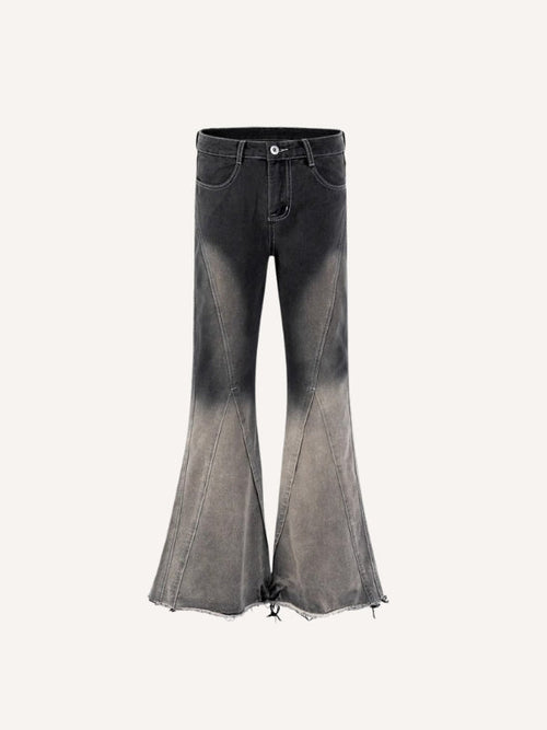 Colorblock Gradient Flared Jeans