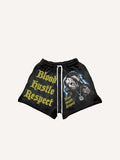 Halloween Horror Print Drawstring Waist Shorts