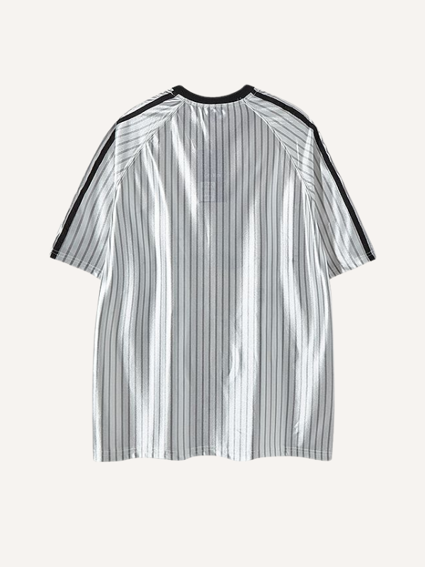 Butterfly&Graphic&Letter&Stripe Print V Neck T-shirt