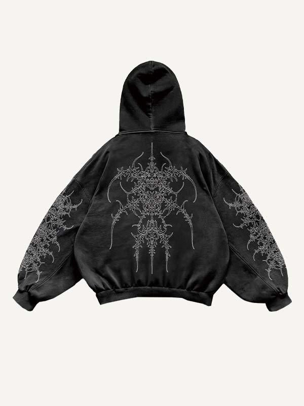 Graphic Print Slant Pockets Hoodie