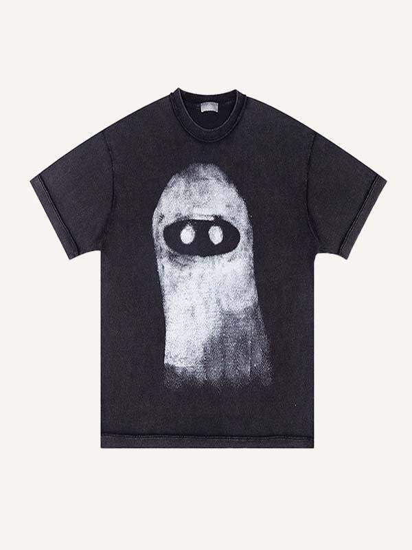 Ghost Print Round Neck T-shirt