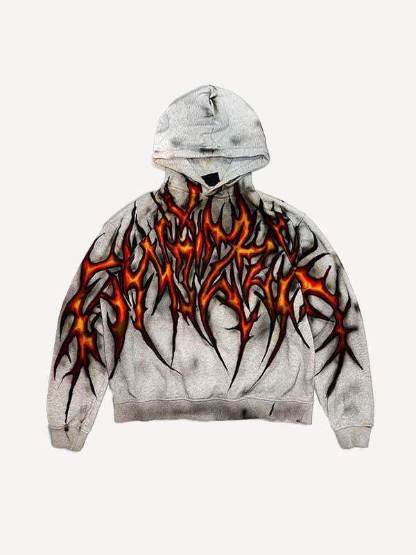 Sudadera con capucha y bolsillos inclinados con estampado gráfico 